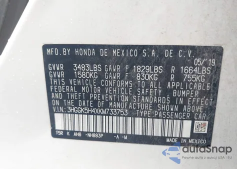 2019 Honda Fit Lx из США, поврежденный, VIN 3HGGK5H4XKM733753